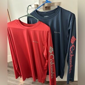 2 Columbia dry fit long sleeve tees (Size Large)